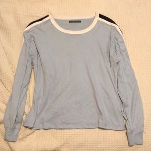 Blue Long Sleeve with Navy Stripe on the arms